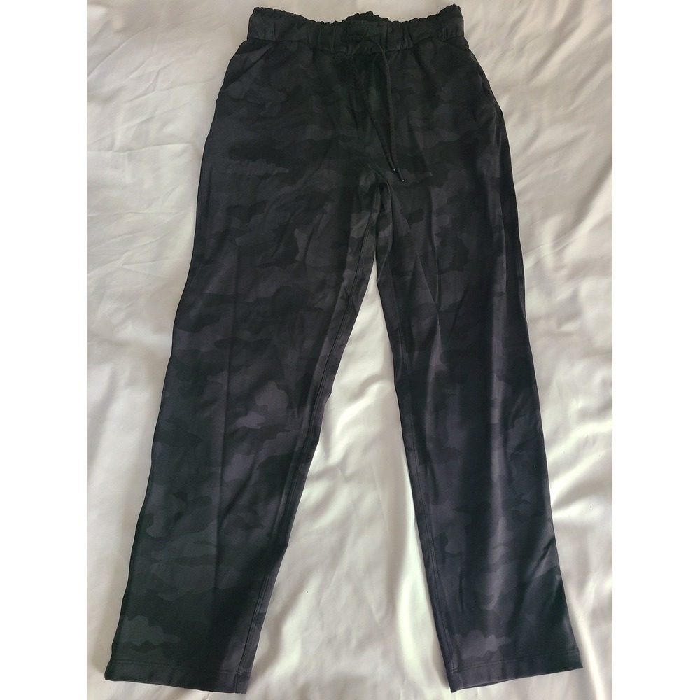 Lululemon Keep Moving Pant High Rise‎ 7/8 Camo Women Size 8 Multi Grey